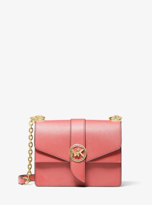Damske Spojková Taška Michael Kors Greenwich Small Saffiano Leather Ruzove - Kabelky Michael Kors Lacne | YFLKC-2369
